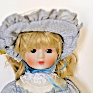 Vintage Bisque Porcelain Head, Hands,Legs, Feet 16&quot; Doll  Blonde Hair, Blue Eyes