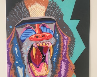 A3 Mandrill inspired illustration print
