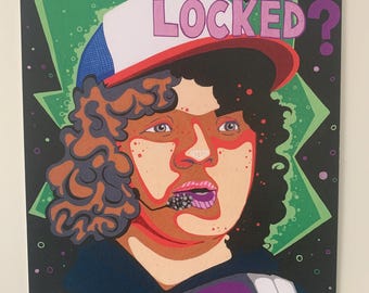 A4 Stranger Things- Dustin inspired illustration print.