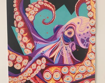 A3 Octopus inspired illustration print