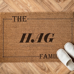 Personalized Family Name Coco Door Mat - Custom Entryway Rug for Home Décor - Durable Personalized Doormat for Warm Welcomes, Home Decor,