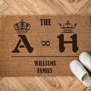 Personalized Royal Monogram Doormat – Custom Housewarming Gift – Wedding Present –Welcome Mat  – Welcome Door Mat - Wedding gift idea