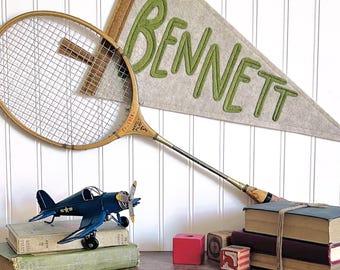 Personalized Name Pennant Banner: Custom Felt Wall Decor, Kids room, flag, teacher gift