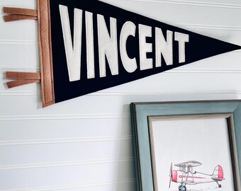 Large Custom Name Pennant, Baby Name announcement, Gender neutral Gift, Nursery, new baby, gender reveal, shower gift, baby sign