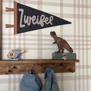 Custom Name Felt Pennant Banner: Neutral Nursery Decor