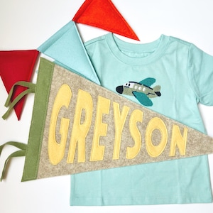 Custom Felt Name Pennant: Nursery Decor, Kids Room Accessory