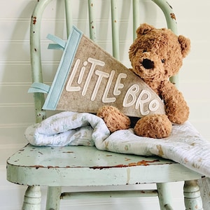 Little brother pennant, felt Flag, Baby shower gift, gender reveal
