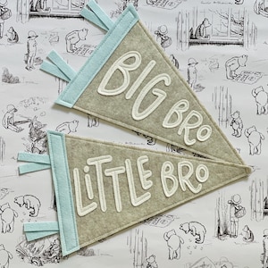 Big Brother Little Brother Felt Pennant Set: Nursery Decor