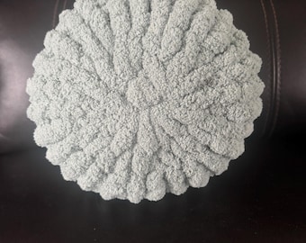 chunky knit pouf  pillows 10 inches