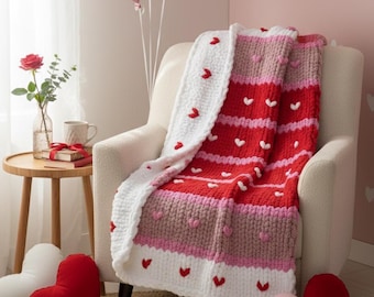 Valentines Chunky knit blankets and throws