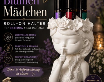 Flower Girl Display Stand for doTERRA Essential Oils 7 x 10ml Roll-Ons, Stylish and Practical Storage | Gift Idea
