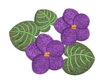 African Violet Embroidery File/ Instant Download/ African Violet Embroidery Design for Machine Embroidery 10 Sizes/African Violet Embroidery