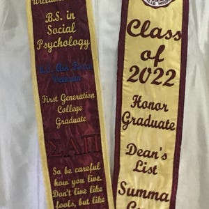 Graduation Stole Multi-Theme/College Graduation Stole/Personalized Stole/ High School Graduation Stole/ Memory Stole/ Graduation Gift