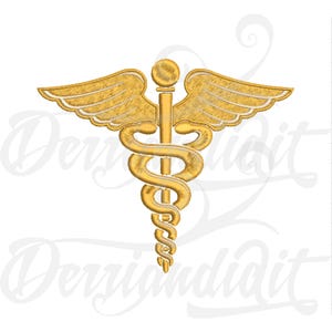 Caduceus Embroidery File/Instant Download Caduceus Embroidery File/ Embroidery Caduceus Embroidery Design for Embroidery Machine 9 Sizes
