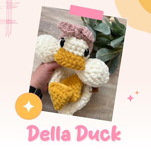 Handmade Crochet Della Duck Lovey: Baby-Safe Stuffed Animal