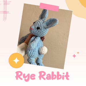 Rye the Rabbit – 16” Handmade Crochet Bunny | Soft Stuffed Animal | Baby-Safe Plush Toy | Bunny Nursery Decor | Gift for Baby or Toddler