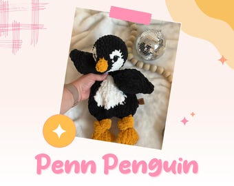 Penn the Penguin – Handmade Crochet Stuffed Animal | 15” Baby-Safe Plush Toy