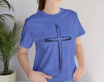 Faith-Inspired Unisex Cross Tee, Christian Apparel, Casual Faith T-Shirt, Inspirational Gift, Everyday Wear