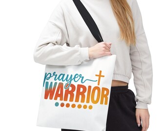 Prayer Warrior Tote Bag – Inspirational Christian Faith Carryall