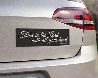 Faithful Car Magnet, Bible Verse Proverbs 3:5, Religious Refrigerator Magnet, Christian Quote Decal, Inspirational Decoration