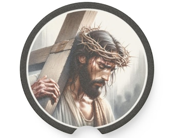 Jesus Soapstone Car Coaster: Religious Car Accessories