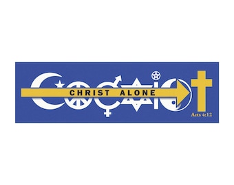 Christ Alone Arrow & Cross Car Magnet (10"x3") | Christian Faith Symbols