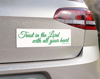 Faithful Car Magnet, Bible Verse Proverbs 3:5, Religious Magnet, Christian Quote, Inspirational Decoration