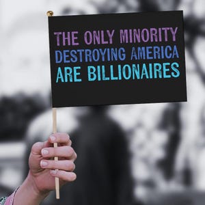 政治抗議旗 | アメリカを破壊しているのは億万長者だけ | 反資本主義の装飾 | 手持ち旗
