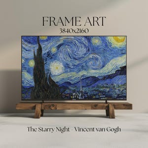 Frame TV Art, Samsung Frame TV Digital Download &quot;The Starry Night - Vincent van Gogh&quot; Modern Art Oil Painting