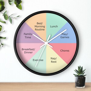 Calm ADHD Wall Clock | Pastel Visual Timer for Time Blind Adults ...