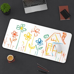 Toddler Play Mat with Crayon Drawing Print for Coloring and Eating | Kids Art Table Mat | Cute Waterproof Surface for Baby Activities
