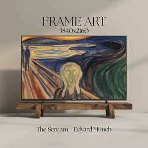 Frame TV Art, Samsung Frame TV Digital Download &quot;The Scream – Edvard Munch&quot; Expressionism Oil & Tempera Art, &quot;Frieze of Life&quot; Series