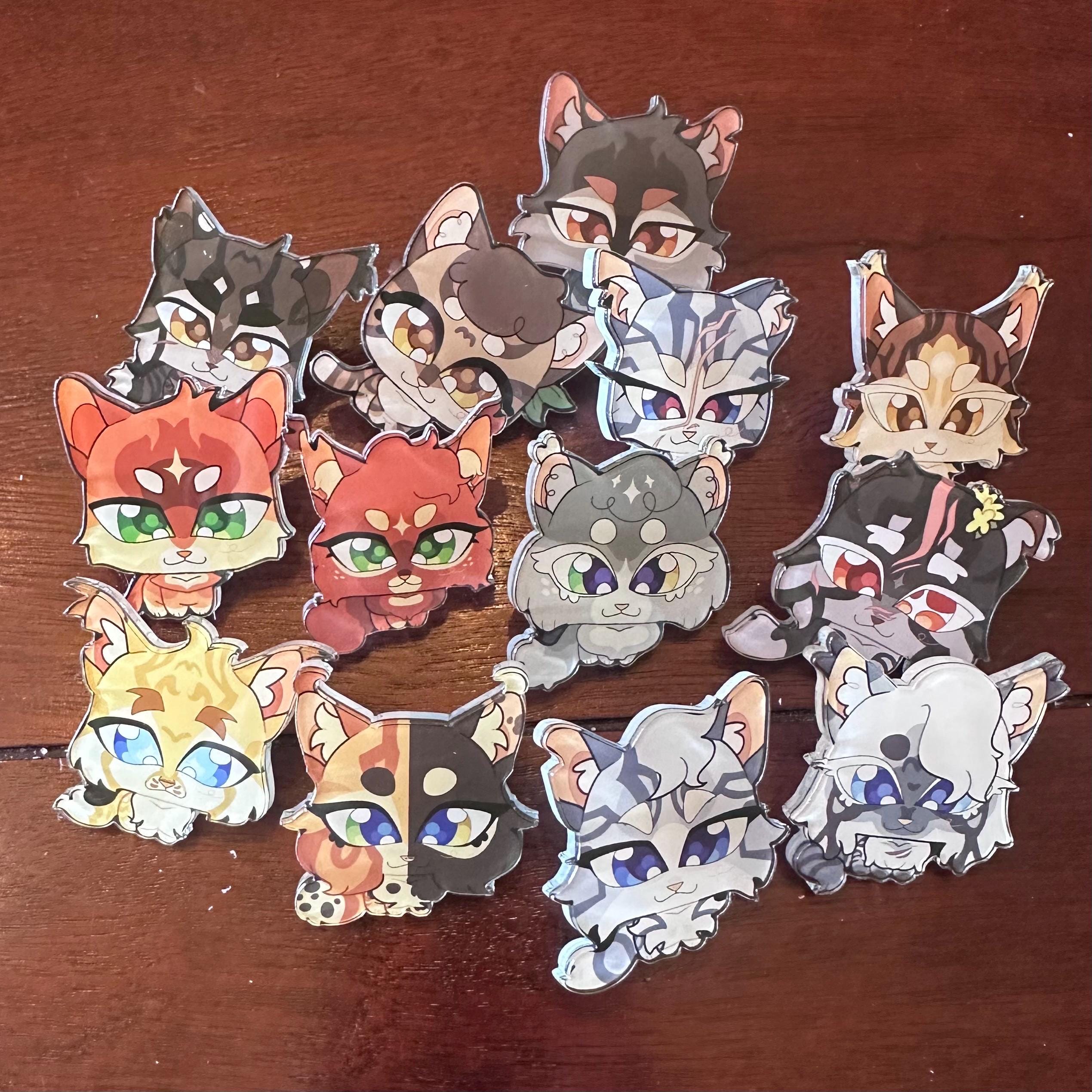 Warrior Cute Cats Acrylic Pins | Frostpaw, Leafpool, Squirrelstar, Sunbeam, Nightheart, Ivypool, Bristlefrost, Shadowsight, and more!