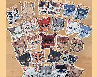 Warrior Cute Cats Stickers | Squirrelstar, Leafpool, Hollyleaf, Ivypoool, Dovewing, Frostdawn, Rootspring, Shadowsight, Moonpaw, and more!