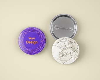 Custom buttonpin – gepersonaliseerde badge van 58 mm met jouw afbeelding