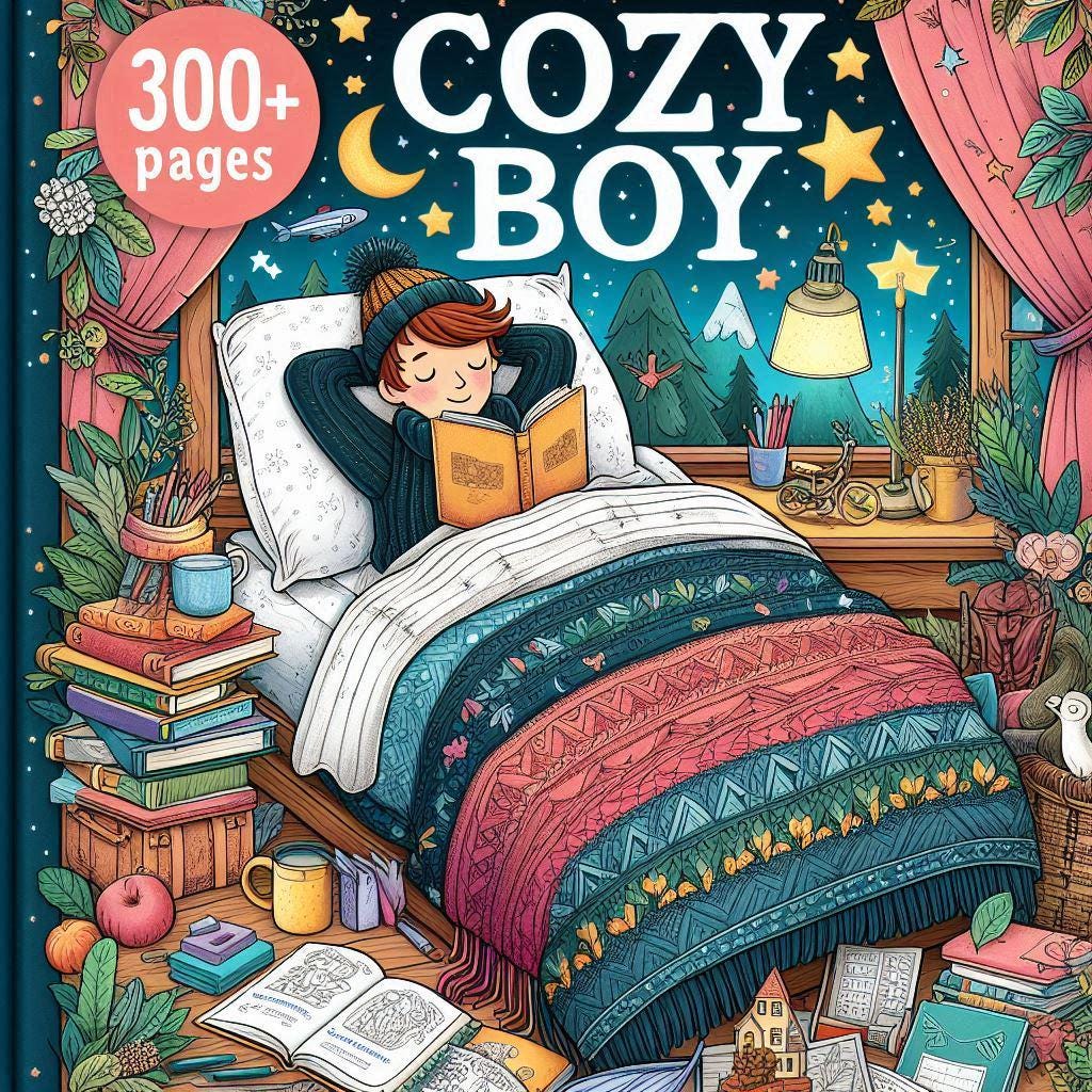 300+ Pages Cozy Coloring Book – Relax, Unwind and Spark Creativity for Kids & Adults | Stress Relief, Mindfulness and Fun Gift Idea