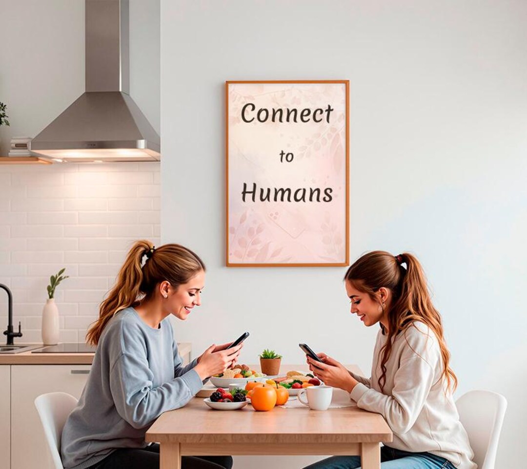 Digital Detox Art Print – Connect to Humans, Minimalist Decor (digital ...