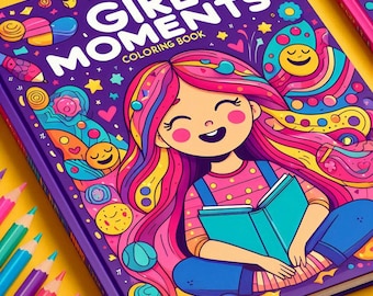 Girl Moments Coloring Book – 300+ Pages of Cozy, Aesthetic Scenes | Instant Download, Printable for Relaxation & Stress Relief!