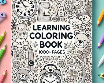 Learning Coloring Book – 1000+ Pages of Educational Activities (Digital Download)
