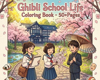 Ghibli School Life Coloring Book - 50 Pages
