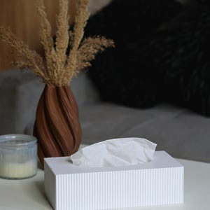 Large Tissue Box Cover Modern Tall Kleenex Tissue Box Cover Tissue Box Holder 3D printed Home Gift Gifts For Mom Bathroom Organisation