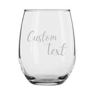 Personalized Wine Glass, Engraved Custom Gift, Etched Wine Glass, Wedding/Bridesmaid Gift, Custom Name Text Wine Glass, Wine Whisky Beer Cup