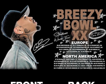 2 files Breezy Bowl XX Tour PNG File, Chris Brown Album Digital File, Chris Brown Fan Gift, Chris Brown Merch PNG Ready Print to shirt
