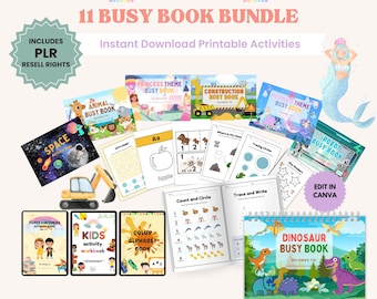 Lot de livres d'activités imprimables pour enfants, feuilles de travail pour enfants d'âge préscolaire (PLR)