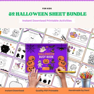 Spooky Fun Halloween busy book Printables for Kids A4 and US Letter | Colouring, Puzzles, dot to dot & Crafts, cut and glue fun.