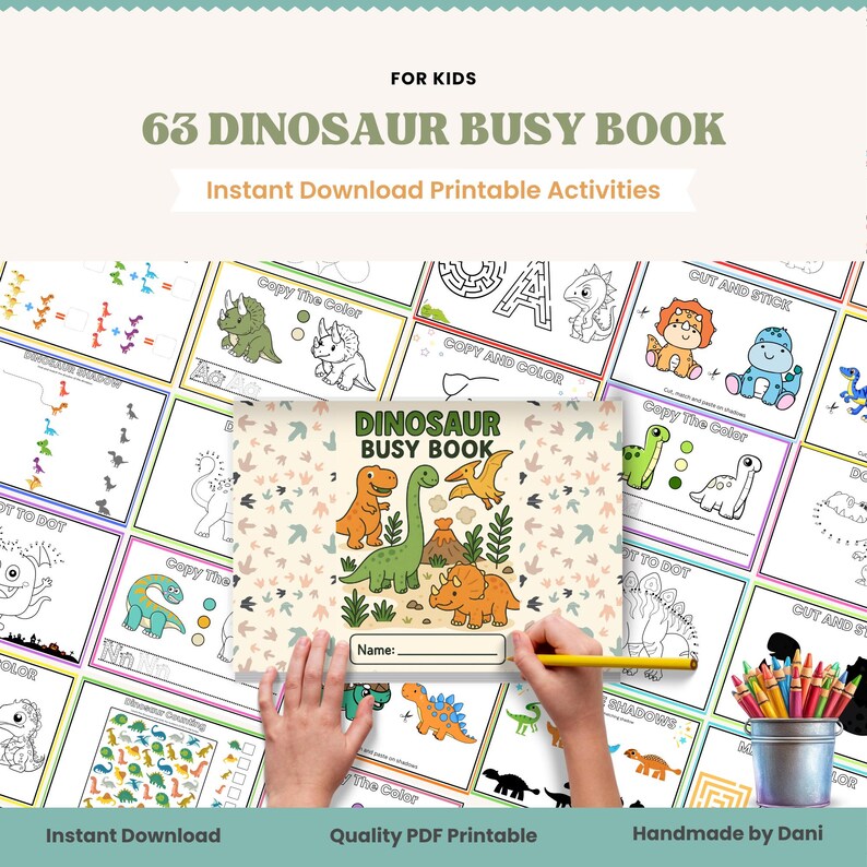 🦕 63 Fun Dinosaur Worksheets for Kindergarten & Grade 2 – Printable Learning Activities for Kids | PDF | Instant Download 🎉

Make learning roar-some with this jam-packed set of 63 dinosaur-themed printable worksheets designed especially for Kindergarten and Grade 1 learners! Whether you're a parent, teacher, or homeschooler, these dino-tastic activities help build essential skills while keeping kids engaged and having fun.