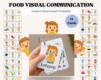 Food Visual Communication Cards: Special Needs Speech Therapy (PDF Download) autism, nonverbal communication challenges,