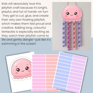 This printable is designed to be simple, engaging, and full of creativity. Kids can colour, cut, and build their jellyfish while developing fine motor skills and confidence. The chain-style tentacles add an extra layer of fun and movement, making it more than just a craft—it’s a decoration they’ll be proud to hang up!
