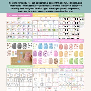 Kids Worksheets PLR Bundle – 6 Editable Activity Sets for Ages 4+ 🎉
Canva Template | Printable Worksheets | Commercial Use Allowed

Make learning fun and build your digital product shop at the same time! This Kids Worksheets PLR (Private Label Rights) Bundle includes 6 fully editable activity sets designed for children aged 4 and up. Perfect for teachers, homeschoolers, or digital product creators.