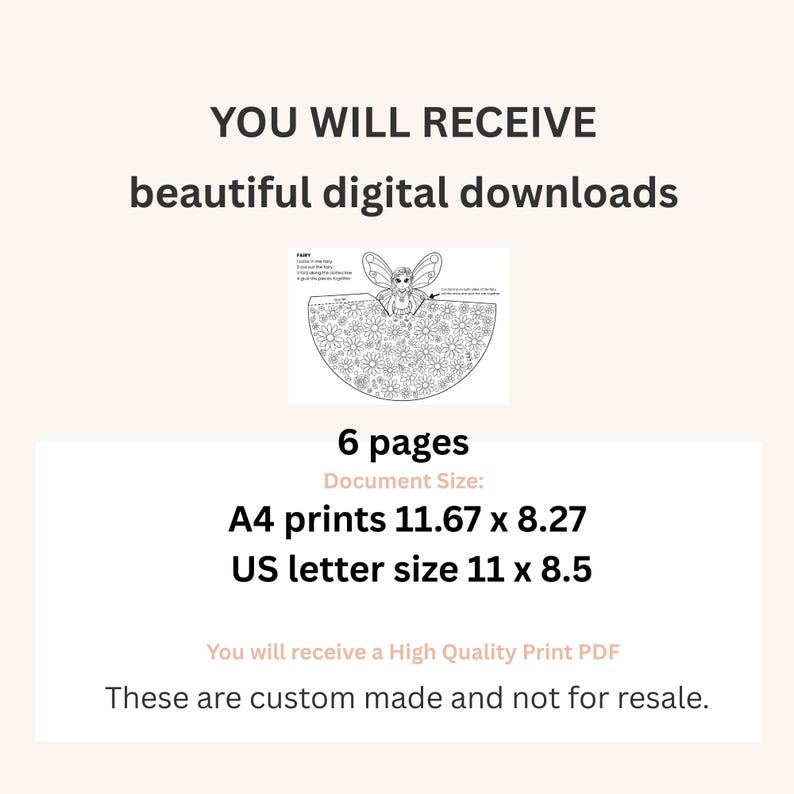 6 Paper Fairy Craft for Kids Printable Cut & Build Fairy Activity, Easy ...